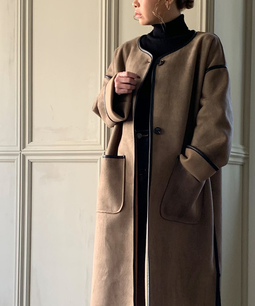 本物✩ムートンコート✩ハイグレード✩柔らか✩軽い✩ファーコート✩ベージュ系 ファーコート フェイクファー クロップド ノーカラー 3color