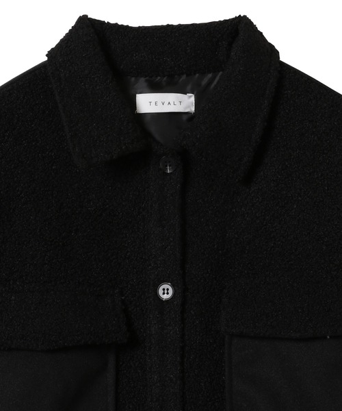 TEVALT（ヴァレット）の「ボア切替え　ロングシャツジャケット（その他アウター・レディース・カーキ/ブラック・38）」の11枚目の写真