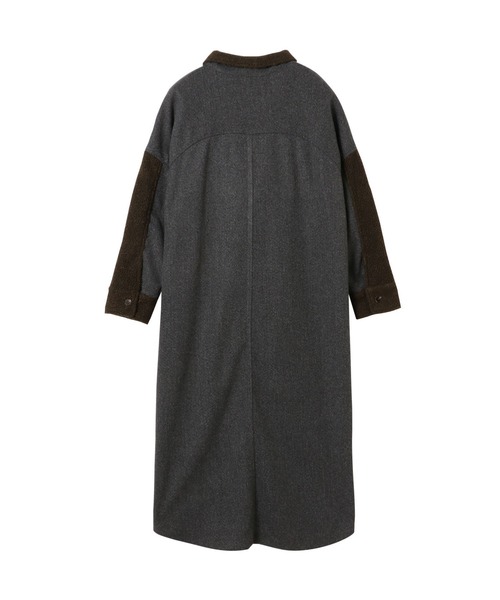 TEVALT（ヴァレット）の「ボア切替え　ロングシャツジャケット（その他アウター・レディース・カーキ/ブラック・38）」の13枚目の写真