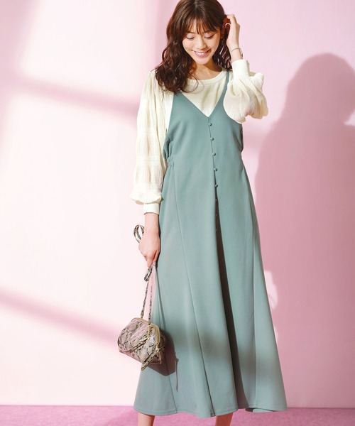 21春新着 ボタンデザインキャミワンピース ワンピース Geera ジーラ のファッション通販 Zozotown