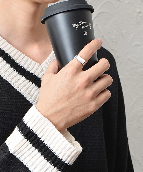 MinoriTY（マイノリティ）の「スクウェアフラットリング メンズ ウィメンズ（リング・メンズ・シルバー・M/L/XS/S）」の5枚目の写真