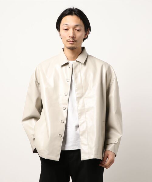 THISIS(ディスイズ)の「PUレザーブルゾン(ブルゾン・メンズ・サックスブルー/ブラック/ベージュ・MEDIUM/LARGE/X-LARGE)」の1枚目の写真