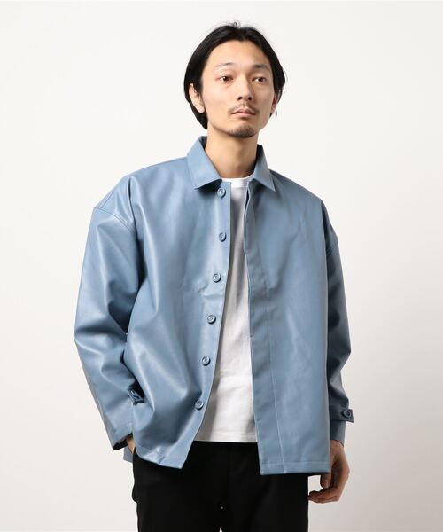 THISIS(ディスイズ)の「PUレザーブルゾン(ブルゾン・メンズ・サックスブルー/ブラック/ベージュ・MEDIUM/LARGE/X-LARGE)」の3枚目の写真