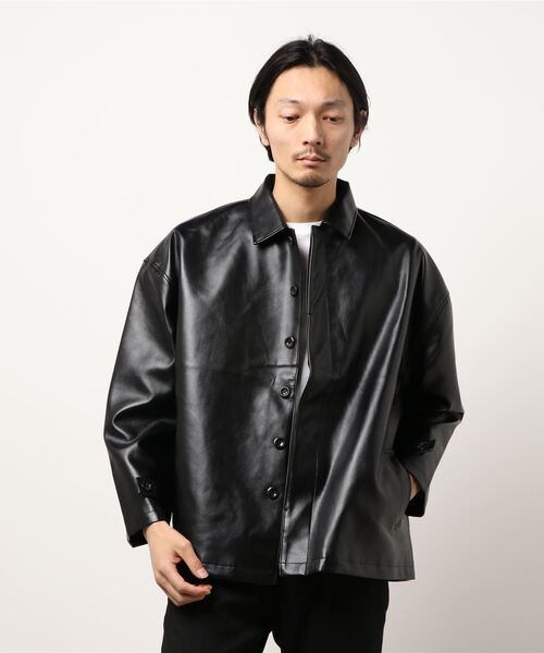 THISIS(ディスイズ)の「PUレザーブルゾン(ブルゾン・メンズ・サックスブルー/ブラック/ベージュ・MEDIUM/LARGE/X-LARGE)」の2枚目の写真