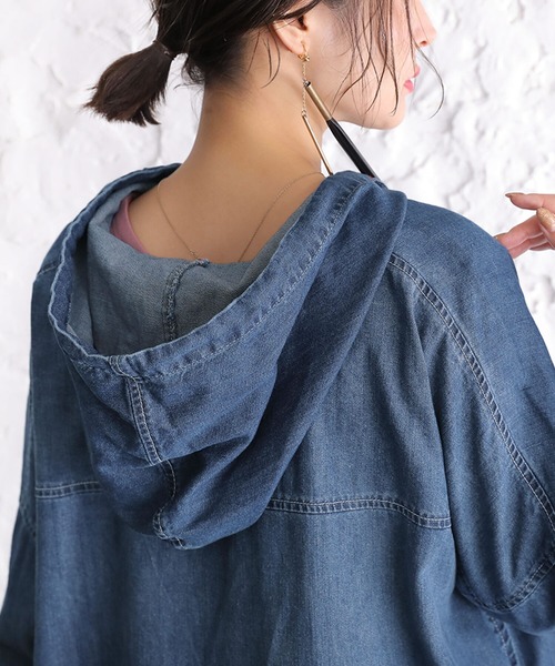 somari imagination(ソマリ イマジネーション)の「『デニムフードワンピース』(ワンピース・レディース・サックスブルー/ブルー・FREE)」の8枚目の写真