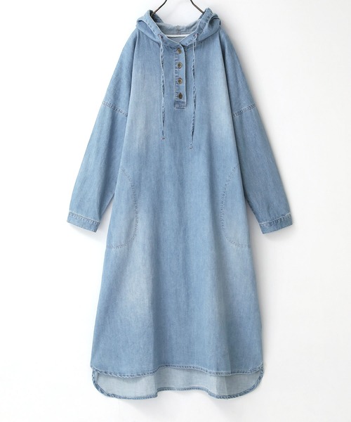 somari imagination(ソマリ イマジネーション)の「『デニムフードワンピース』(ワンピース・レディース・サックスブルー/ブルー・FREE)」の15枚目の写真