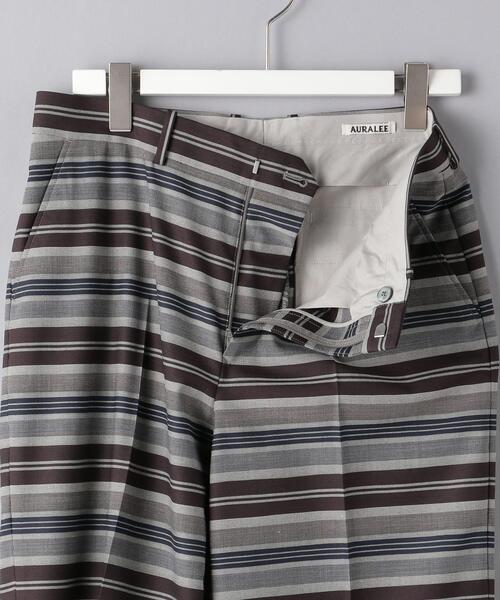 AURALEE（オーラリー）の「＜AURALEE（オーラリー）＞ ボーダー スラックス■■■（スラックス・メンズ・ダークグリーン/ライトグレー・3/4/5）」の4枚目の写真