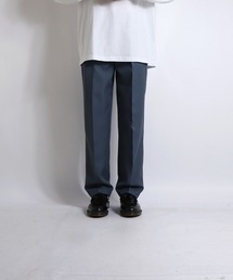 極美シルエット 脚長 タック センタープレス ストレートパンツ スラックス