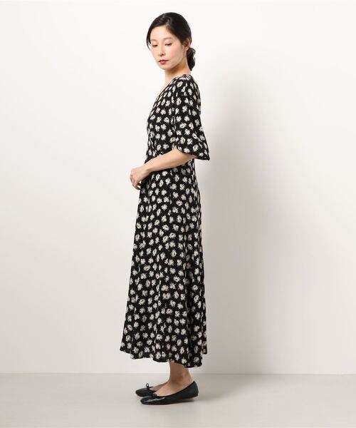 allureville アルアバイルフラワープリントノースリーブロングワンピース 楊柳シアーフラワープリントワンピース|allureville OFFICIAL