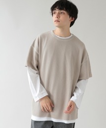 <半袖T×ロンTセット>ワッフルレイヤードTシャツ/934921