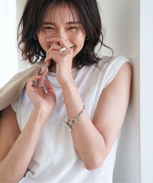 RIVE DROITE（リヴドロワ）の「【Girls Dangerous(ガールズデンジャラス)】ノースリーブTシャツ（Tシャツ/カットソー・レディース・ホワイト/ブラック/グリーン・M）」の6枚目の写真