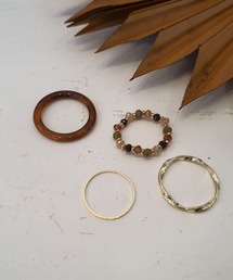 アクリル ビーズ リング 4セット