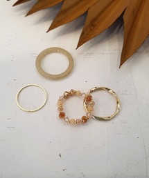 アクリル ビーズ リング 4セット