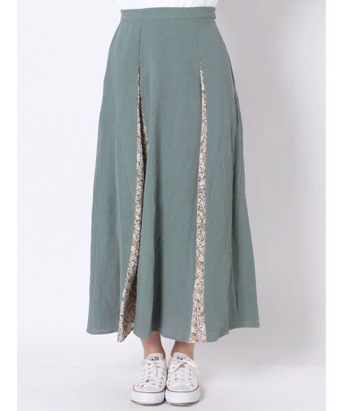 merry jenny（メリージェニー）の「flowerコンビフレアスカート（スカート・レディース・ベージュ/ネイビー/グリーン・FREE）」の11枚目の写真