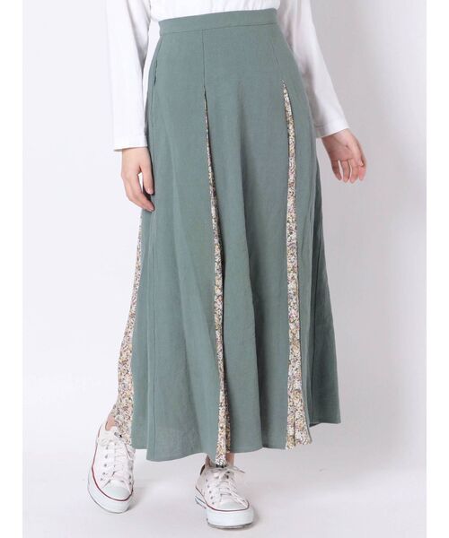 merry jenny（メリージェニー）の「flowerコンビフレアスカート（スカート・レディース・ベージュ/ネイビー/グリーン・FREE）」の21枚目の写真