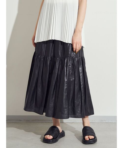 ELENDEEK（エレンディーク）の「チンツギャザースカート（スカート・レディース・ブラック/オフホワイト/ベージュ・01/02）」の2枚目の写真