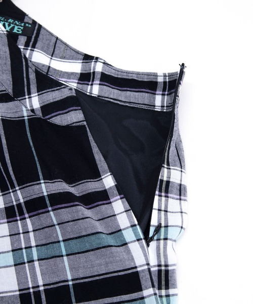 RNA（アールエヌエー）の「D1556 シアーチェックキャミワンピース（ワンピース・レディース・ブルー/ブラック/キャメル・MEDIUM）」の11枚目の写真