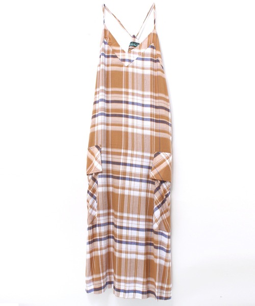 RNA（アールエヌエー）の「D1556 シアーチェックキャミワンピース（ワンピース・レディース・ブルー/ブラック/キャメル・MEDIUM）」の12枚目の写真