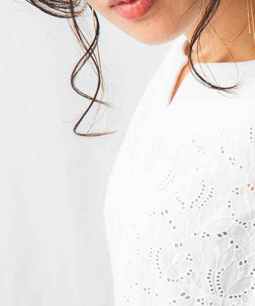 NARACAMICIE(ナラカミーチェ)の「コットンエンブロイダリーカットソードッキングプルオーバー(シャツ/ブラウス・レディース・ホワイト/ブラック・XX-LARGE/SMALL/MEDIUM/LARGE)」の16枚目の写真