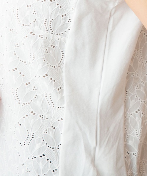 NARACAMICIE(ナラカミーチェ)の「コットンエンブロイダリーカットソードッキングプルオーバー(シャツ/ブラウス・レディース・ホワイト/ブラック・XX-LARGE/SMALL/MEDIUM/LARGE)」の10枚目の写真