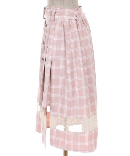 axes femme ピンク チェック スカート タータンチェックスカート