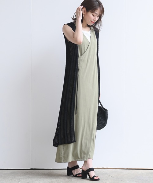 rps（アールピーエス）の「透かしロングニットベスト（ベスト・レディース・ブラック/アイボリー/グレイッシュベージュ・M）」の22枚目の写真