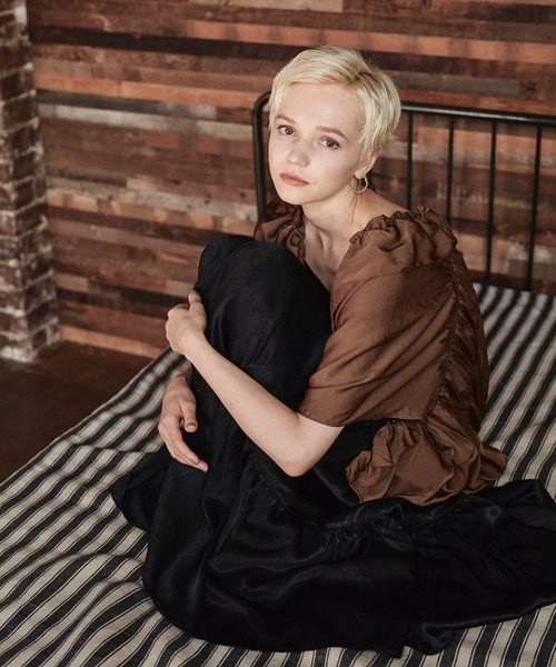 KOH.style（コースタイル）の「フロントフリル3wayブラウス（シャツ/ブラウス・レディース・ブラック/ブラウン/カーキ/ピンク・FREE）」の15枚目の写真