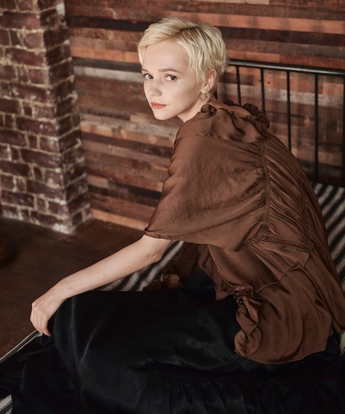 KOH.style（コースタイル）の「フロントフリル3wayブラウス（シャツ/ブラウス・レディース・ブラック/ブラウン/カーキ/ピンク・FREE）」の11枚目の写真