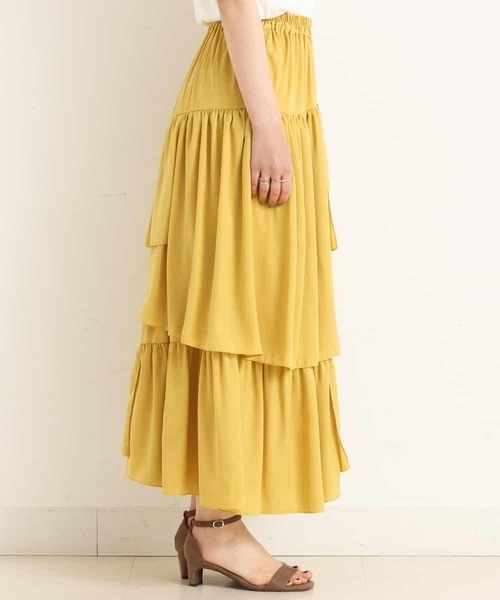 a.v.v（アーヴェヴェ）の「ランダムティアードスカート（スカート・レディース・イエロー/アイボリー・38/40/36/42）」の9枚目の写真