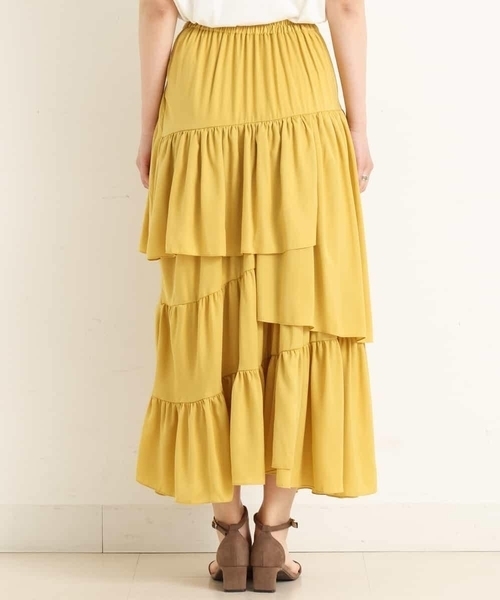 a.v.v（アーヴェヴェ）の「ランダムティアードスカート（スカート・レディース・イエロー/アイボリー・38/40/36/42）」の10枚目の写真