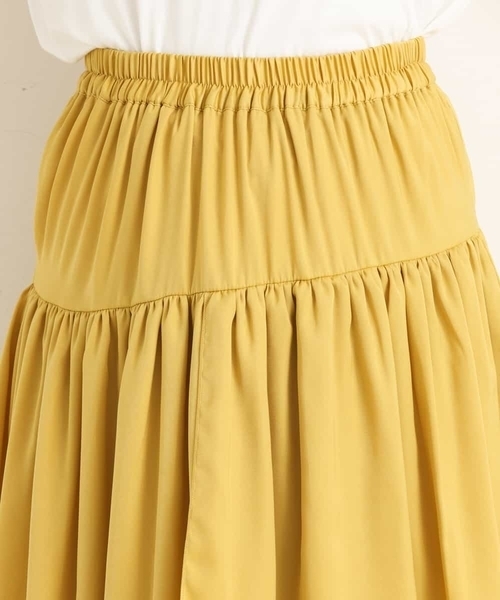 a.v.v（アーヴェヴェ）の「ランダムティアードスカート（スカート・レディース・イエロー/アイボリー・38/40/36/42）」の11枚目の写真