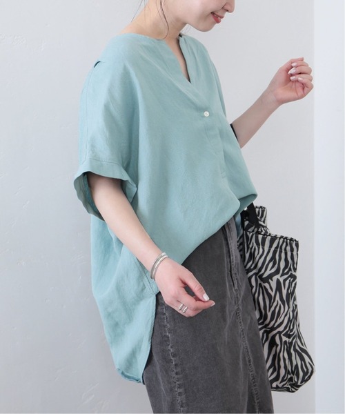 JOURNAL STANDARD（ジャーナルスタンダード）の「レーヨンアサノーカラーブラウス◆2（シャツ/ブラウス・レディース・ブラック/ライトグレー/ホワイト/サックスブルー/カーキ/ブラック系その他・FREE）」の6枚目の写真