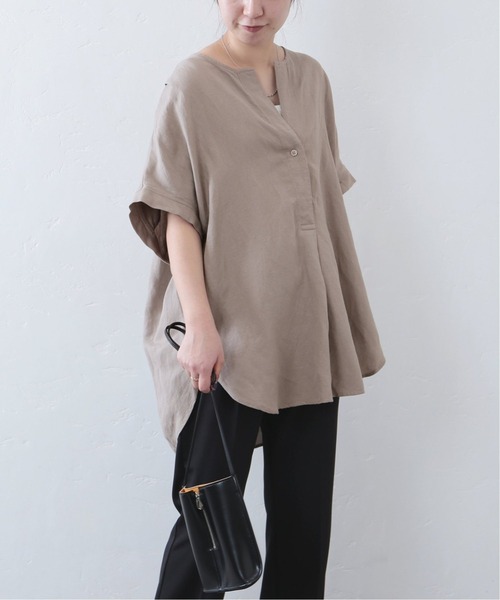 JOURNAL STANDARD（ジャーナルスタンダード）の「レーヨンアサノーカラーブラウス◆2（シャツ/ブラウス・レディース・ブラック/ライトグレー/ホワイト/サックスブルー/カーキ/ブラック系その他・FREE）」の5枚目の写真