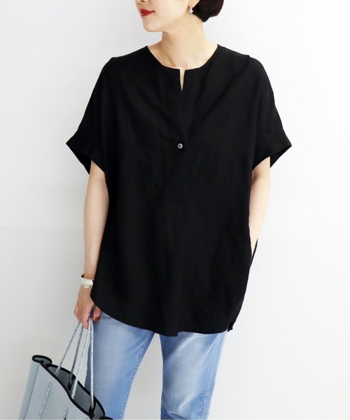 JOURNAL STANDARD（ジャーナルスタンダード）の「レーヨンアサノーカラーブラウス◆2（シャツ/ブラウス・レディース・ブラック/ライトグレー/ホワイト/サックスブルー/カーキ/ブラック系その他・FREE）」の18枚目の写真