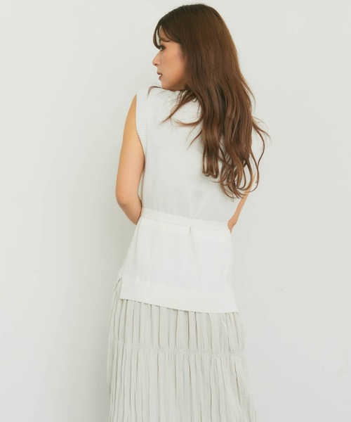 LIPSERVICE（リップサービス）の「ワッシャースカートドッキングロングワンピース（ワンピース・レディース・ホワイト/ブラック/イエロー・S/M）」の7枚目の写真