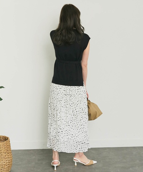 LIPSERVICE（リップサービス）の「ワッシャースカートドッキングロングワンピース（ワンピース・レディース・ホワイト/ブラック/イエロー・S/M）」の6枚目の写真