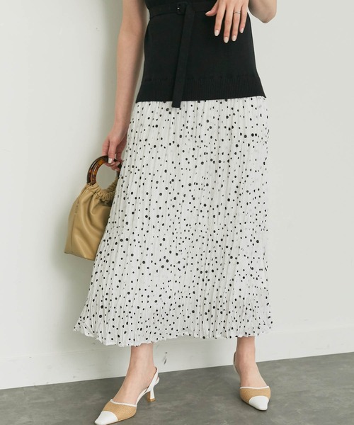 LIPSERVICE（リップサービス）の「ワッシャースカートドッキングロングワンピース（ワンピース・レディース・ホワイト/ブラック/イエロー・S/M）」の5枚目の写真