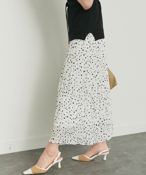 LIPSERVICE（リップサービス）の「ワッシャースカートドッキングロングワンピース（ワンピース・レディース・ホワイト/ブラック/イエロー・S/M）」の9枚目の写真