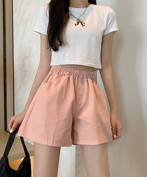 Mayree（メイリー）の「【Mayree】ワイドAラインチノショートパンツ 2021SS（チノパンツ・レディース・ホワイト/ブラック/ブラウン/ピンク/イエロー/ブルー・FREE）」の9枚目の写真