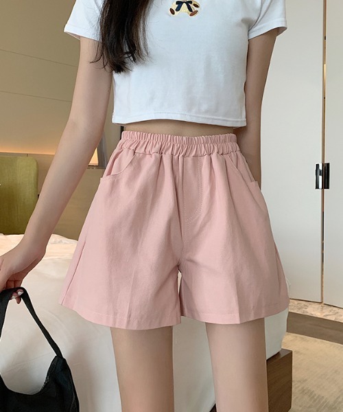 Mayree（メイリー）の「【Mayree】ワイドAラインチノショートパンツ 2021SS（チノパンツ・レディース・ホワイト/ブラック/ブラウン/ピンク/イエロー/ブルー・FREE）」の10枚目の写真