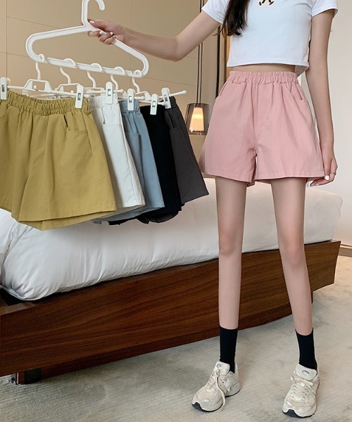 Mayree（メイリー）の「【Mayree】ワイドAラインチノショートパンツ 2021SS（チノパンツ・レディース・ホワイト/ブラック/ブラウン/ピンク/イエロー/ブルー・FREE）」の12枚目の写真