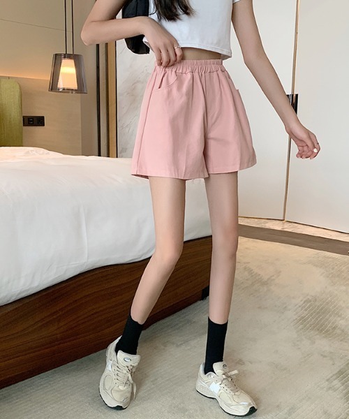 Mayree（メイリー）の「【Mayree】ワイドAラインチノショートパンツ 2021SS（チノパンツ・レディース・ホワイト/ブラック/ブラウン/ピンク/イエロー/ブルー・FREE）」の13枚目の写真