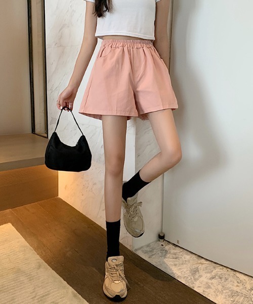 Mayree（メイリー）の「【Mayree】ワイドAラインチノショートパンツ 2021SS（チノパンツ・レディース・ホワイト/ブラック/ブラウン/ピンク/イエロー/ブルー・FREE）」の14枚目の写真