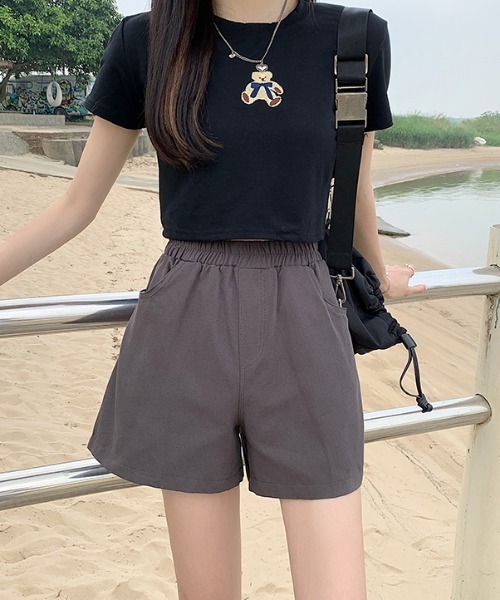 Mayree（メイリー）の「【Mayree】ワイドAラインチノショートパンツ 2021SS（チノパンツ・レディース・ホワイト/ブラック/ブラウン/ピンク/イエロー/ブルー・FREE）」の18枚目の写真