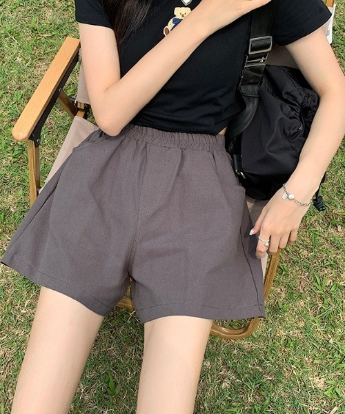 Mayree（メイリー）の「【Mayree】ワイドAラインチノショートパンツ 2021SS（チノパンツ・レディース・ホワイト/ブラック/ブラウン/ピンク/イエロー/ブルー・FREE）」の21枚目の写真