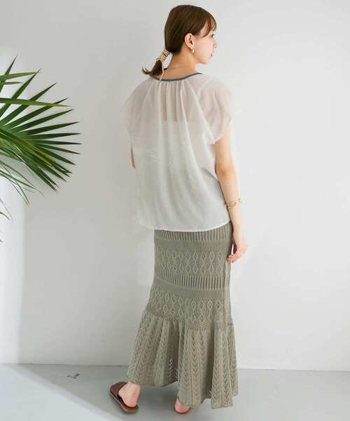 ITEMS URBANRESEARCH(アイテムズ アーバンリサーチ)の「柄編みニットタイトスカート(スカート・レディース・ライトカーキ/グレー系その他/グレー・FREE)」の12枚目の写真