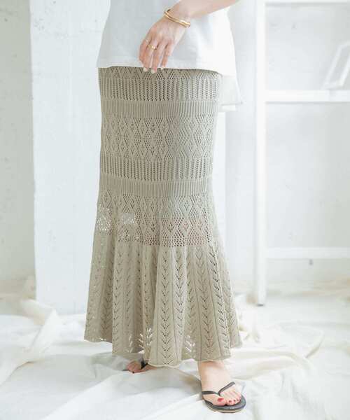ITEMS URBANRESEARCH(アイテムズ アーバンリサーチ)の「柄編みニットタイトスカート(スカート・レディース・ライトカーキ/グレー系その他/グレー・FREE)」の16枚目の写真