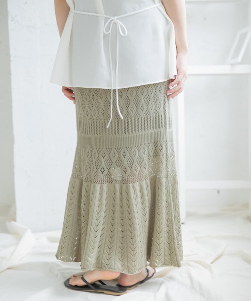 ITEMS URBANRESEARCH(アイテムズ アーバンリサーチ)の「柄編みニットタイトスカート(スカート・レディース・ライトカーキ/グレー系その他/グレー・FREE)」の17枚目の写真