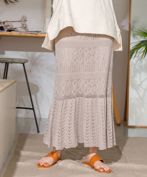 ITEMS URBANRESEARCH(アイテムズ アーバンリサーチ)の「柄編みニットタイトスカート(スカート・レディース・ライトカーキ/グレー系その他/グレー・FREE)」の21枚目の写真