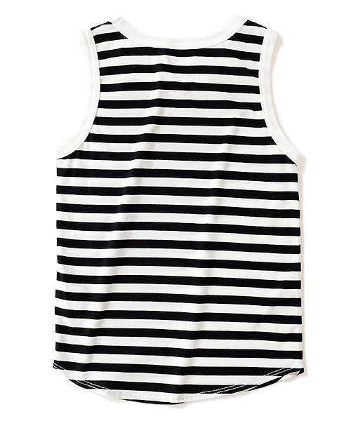 devirock（デビロック）の「ロング丈タンクトップ（タンクトップ・キッズ・ホワイト/ブラック×ホワイト・110cm/100cm/120cm/130cm/140cm/150cm/160cm）」の3枚目の写真